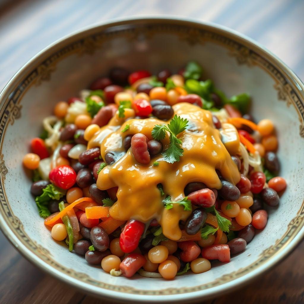 Bagged Salad with Canned Beans and Dressing
