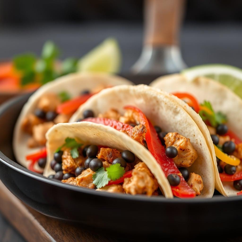 Pan-Seared Chicken & Black Bean Tacos Pan-Seared Chicken & Black Bean Tacos
