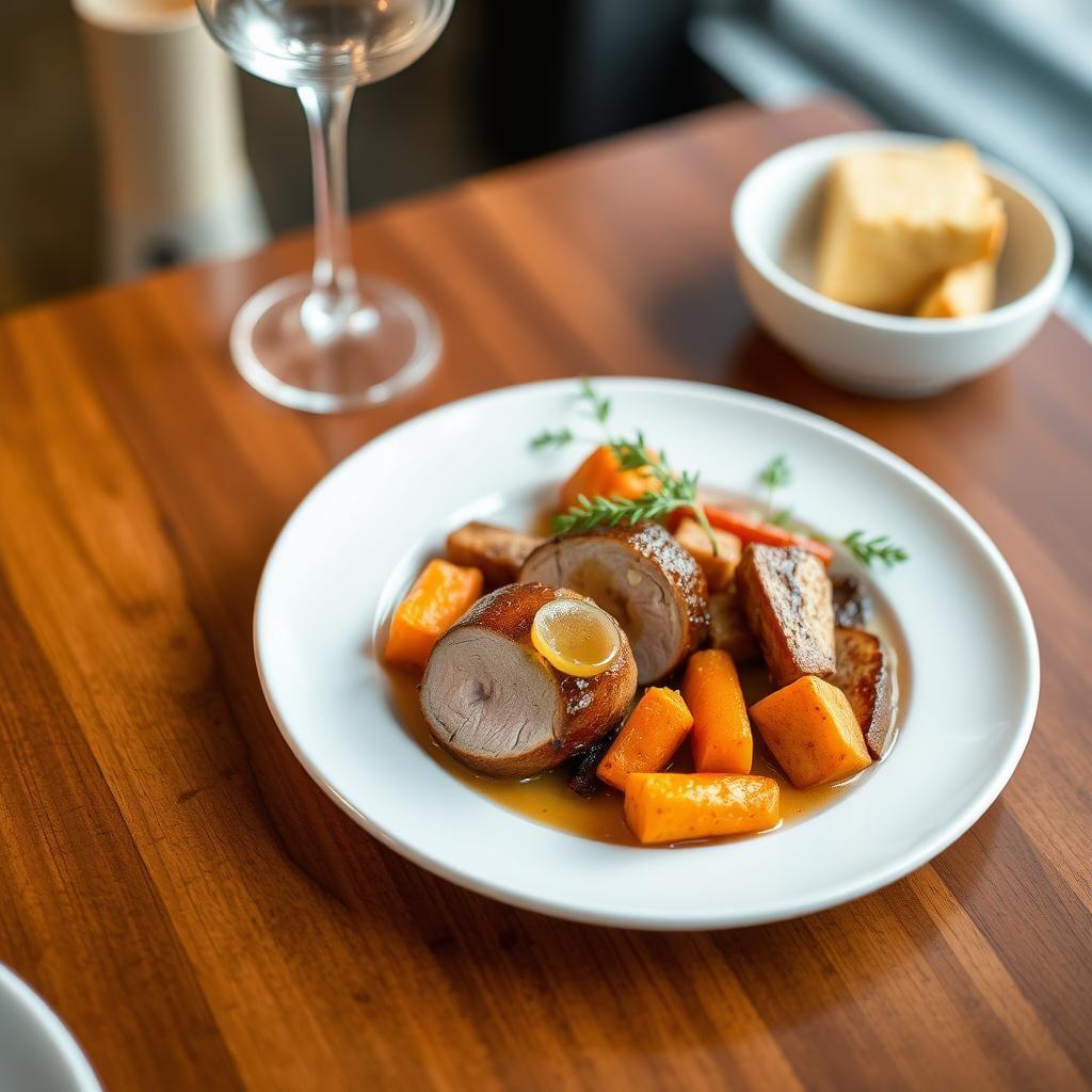 Honey-Mustard Glazed Pork Tenderloin with Roasted Root Vegetables Honey-Mustard Glazed Pork Tenderloin with Roasted Root Vegetables