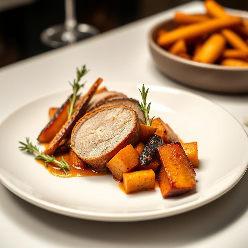 Rosemary Garlic Pork Tenderloin with Roasted Root Vegetables Rosemary Garlic Pork Tenderloin with Roasted Root Vegetables