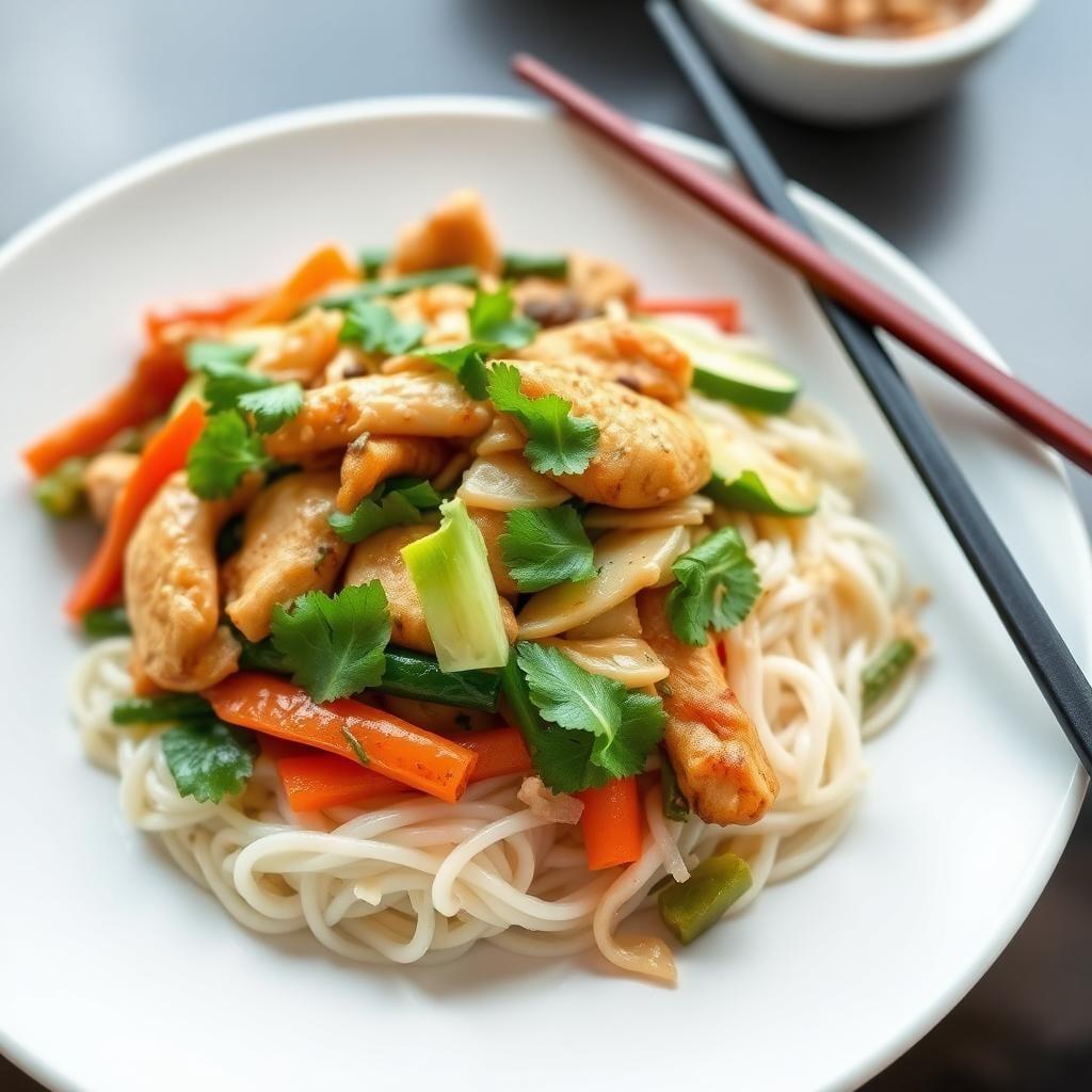 Thai-Inspired Chicken & Vegetable Stir-Fry with Rice Noodles Thai-Inspired Chicken & Vegetable Stir-Fry with Rice Noodles
