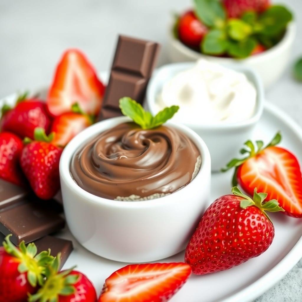 Dark Chocolate and Strawberry Protein Dip Dark Chocolate and Strawberry Protein Dip