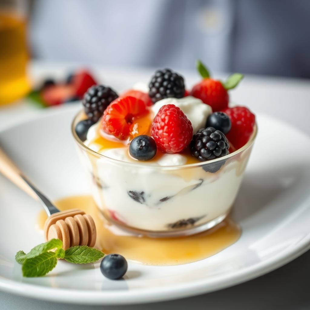 Greek Yogurt Parfait with Honey and Fresh Berries Greek Yogurt Parfait with Honey and Fresh Berries