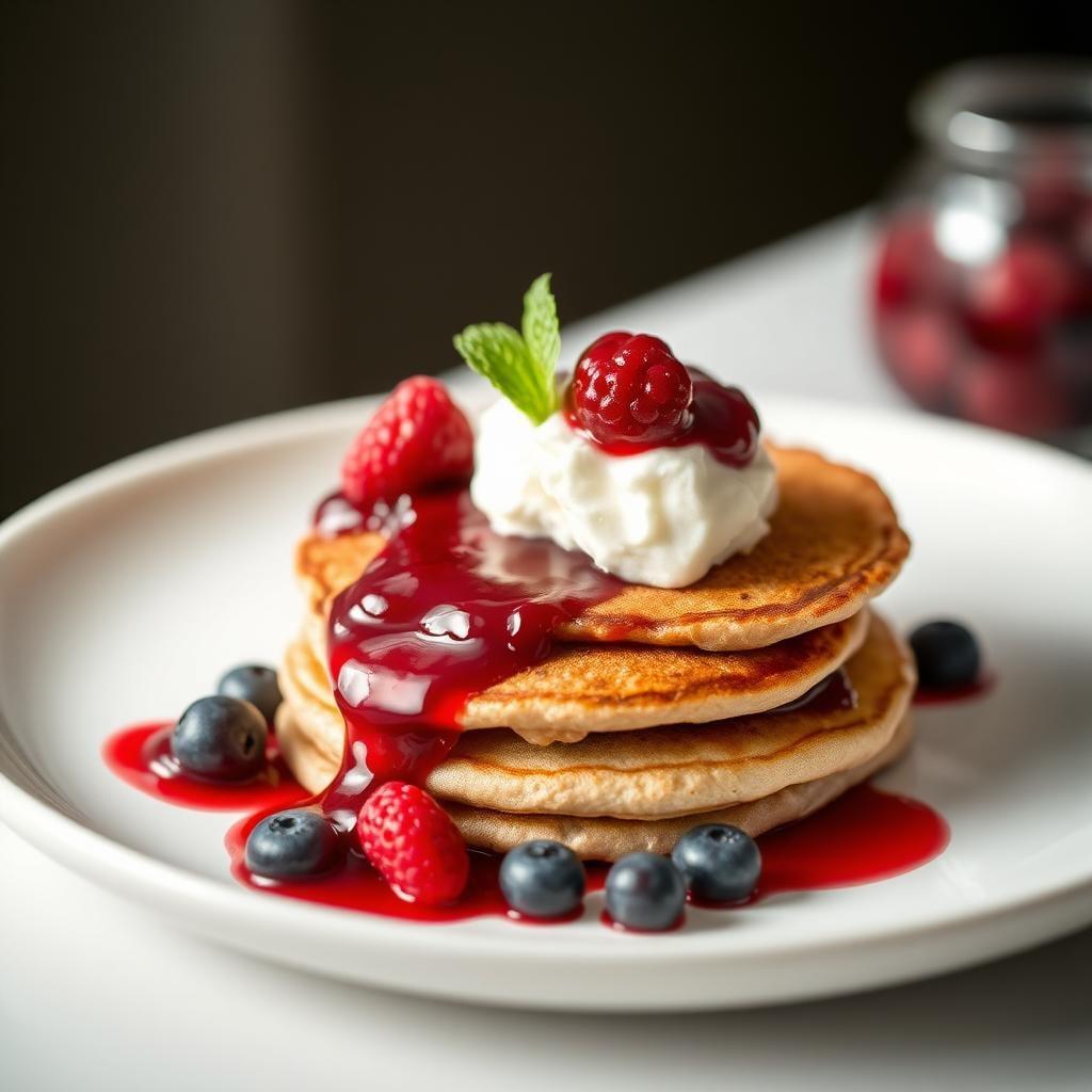 Buckwheat Pancakes with Berry Compote Buckwheat Pancakes with Berry Compote