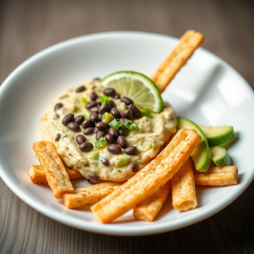 Avocado Bean Dip with Vegetable Sticks
