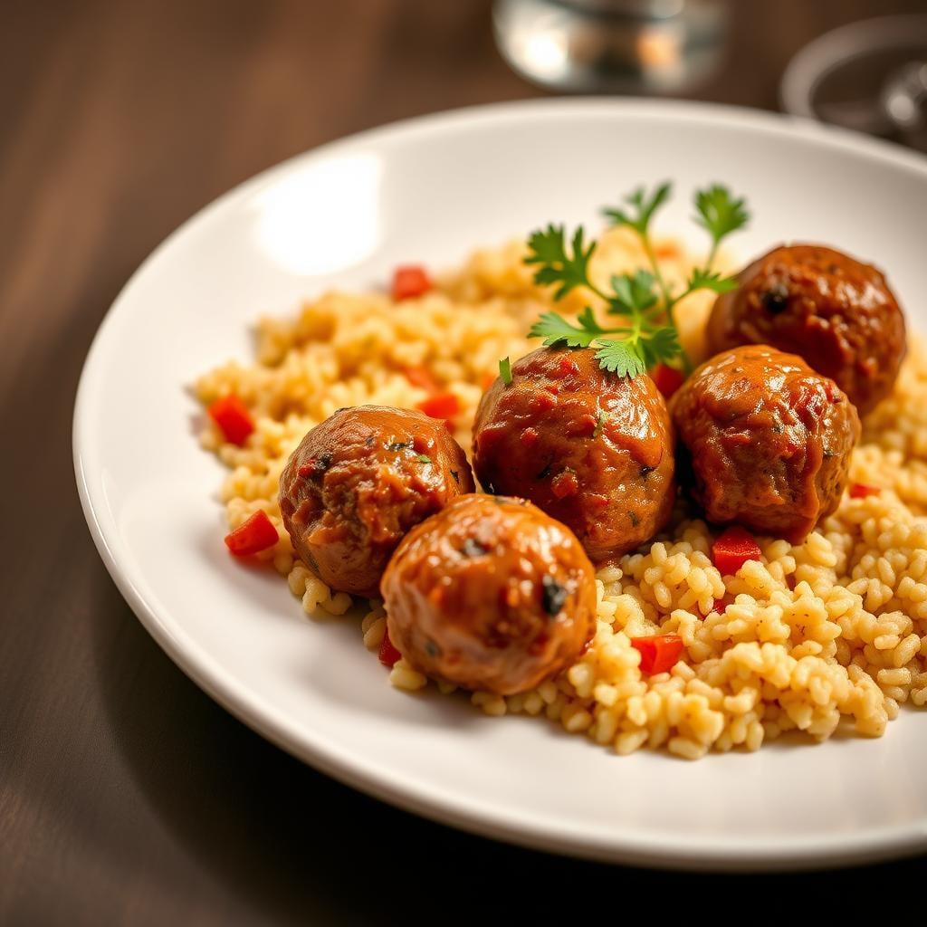 Moroccan-Spiced Turkey Meatballs with Couscous Moroccan-Spiced Turkey Meatballs with Couscous