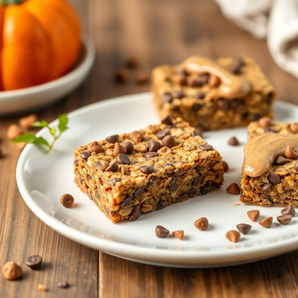 Chocolate Chip Pumpkin Seed Granola Bars with Sunflower Butter