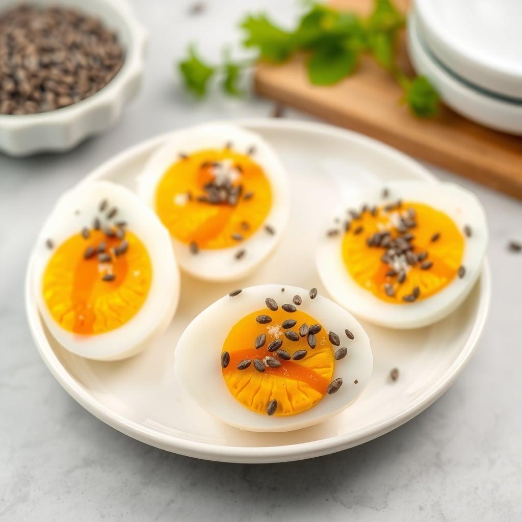 Pre-Packaged Hard-Boiled Eggs with Chia Seeds Pre-Packaged Hard-Boiled Eggs with Chia Seeds