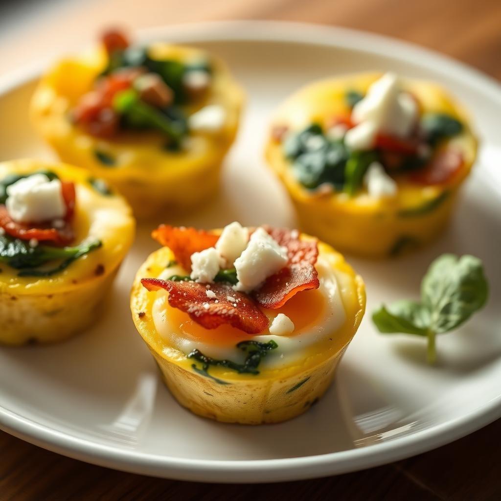 Bacon and Spinach Egg Cups with Feta Bacon and Spinach Egg Cups with Feta