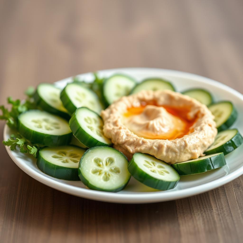 Cucumber Slices with Hummus Cucumber Slices with Hummus