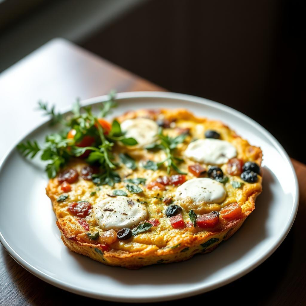 Herb-Roasted Vegetable Frittata with Goat Cheese Herb-Roasted Vegetable Frittata with Goat Cheese