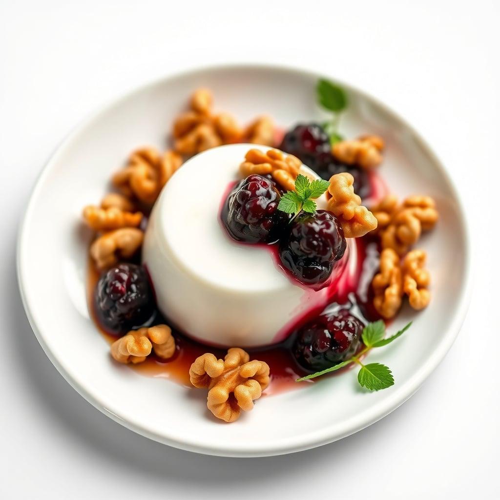 Artisan Vanilla Skyr with Spiced Honey Walnuts and Blackberry-Thyme Compote