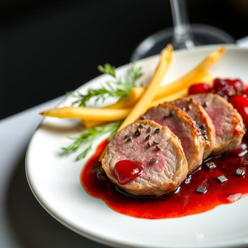 Pan-Seared Duck Breast with Red Wine & Cherry Reduction Pan-Seared Duck Breast with Red Wine & Cherry Reduction
