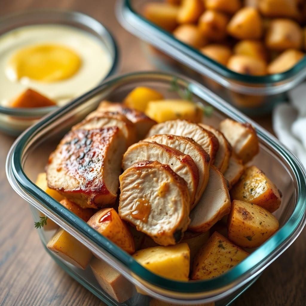 Leftover Honey-Mustard Pork Chops and Potatoes Leftover Honey-Mustard Pork Chops and Potatoes