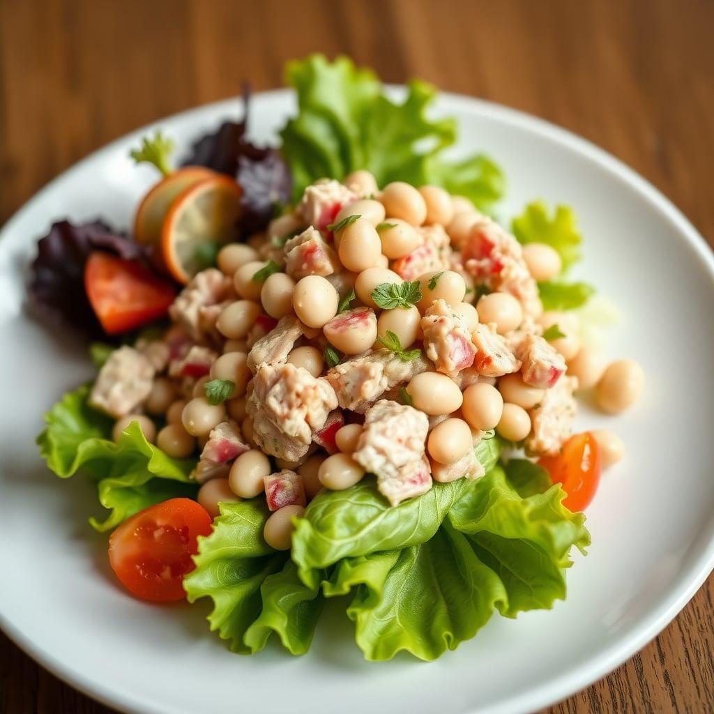 Tuna and White Bean Salad over Romaine Tuna and White Bean Salad over Romaine
