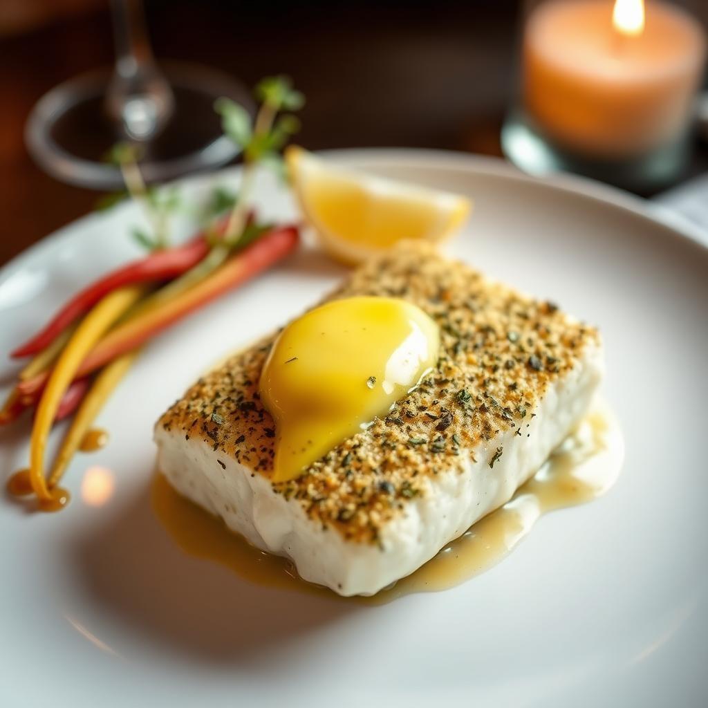 Herb-Crusted Baked Cod with Lemon Butter Sauce Herb-Crusted Baked Cod with Lemon Butter Sauce