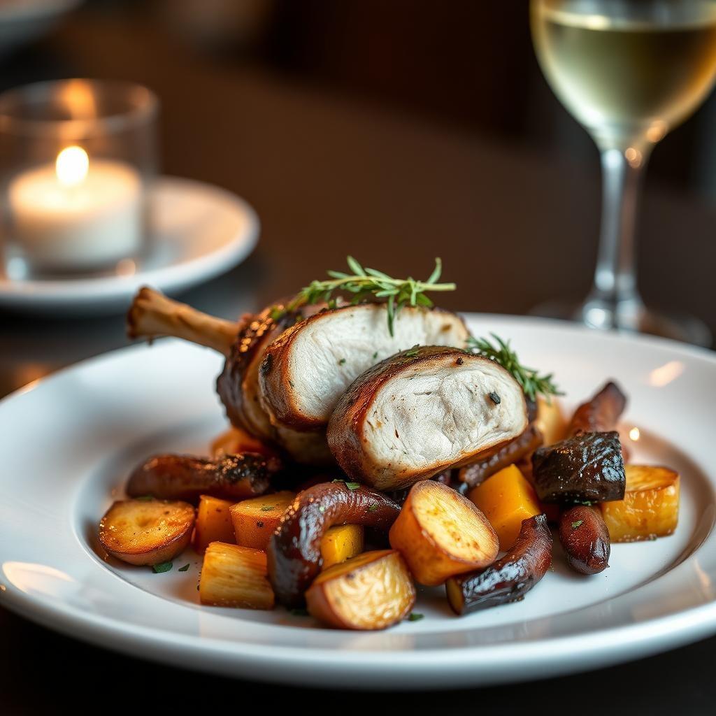 Garlic-Herb Pork Loin with Roasted Root Vegetables Garlic-Herb Pork Loin with Roasted Root Vegetables