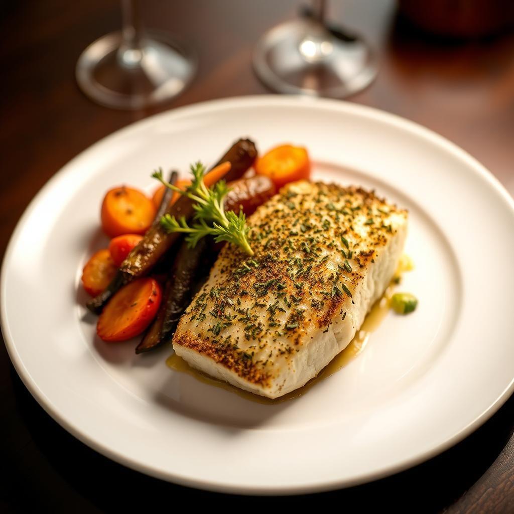 Herb-Crusted Baked Cod with Roasted Vegetables Herb-Crusted Baked Cod with Roasted Vegetables