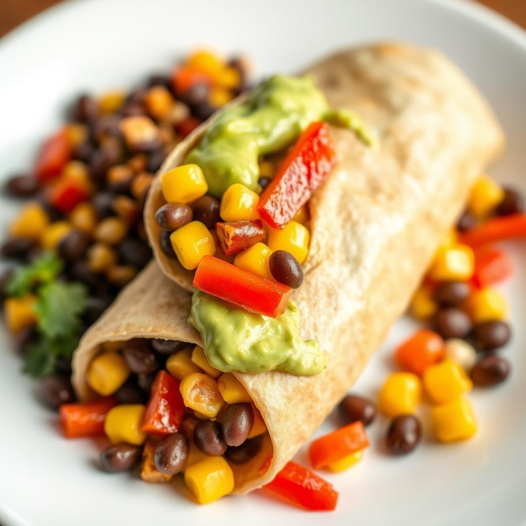 Southwest Black Bean and Corn Wrap with Avocado Cream Southwest Black Bean and Corn Wrap with Avocado Cream