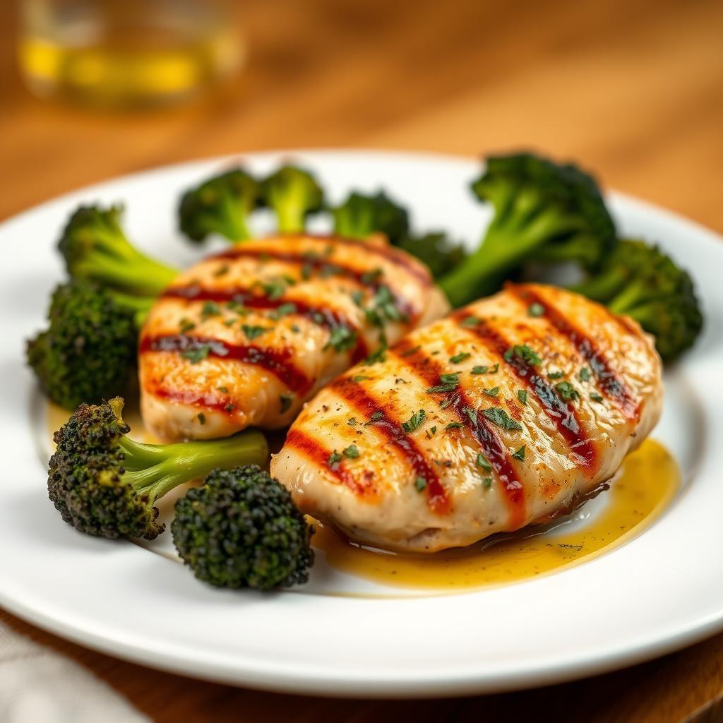 Garlic Herb Grilled Chicken with Roasted Broccoli Garlic Herb Grilled Chicken with Roasted Broccoli