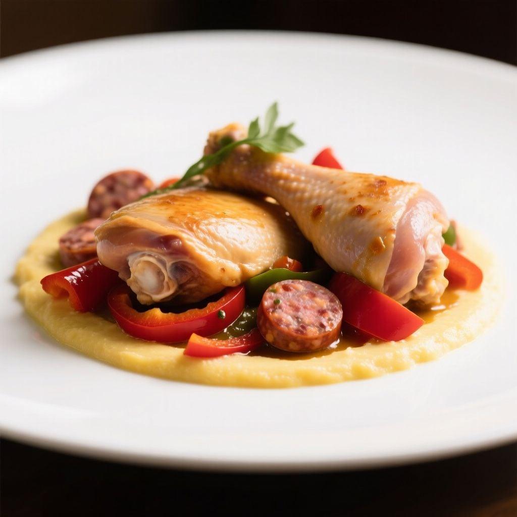 Braised Chicken Scarpariello with Creamy Polenta Braised Chicken Scarpariello with Creamy Polenta