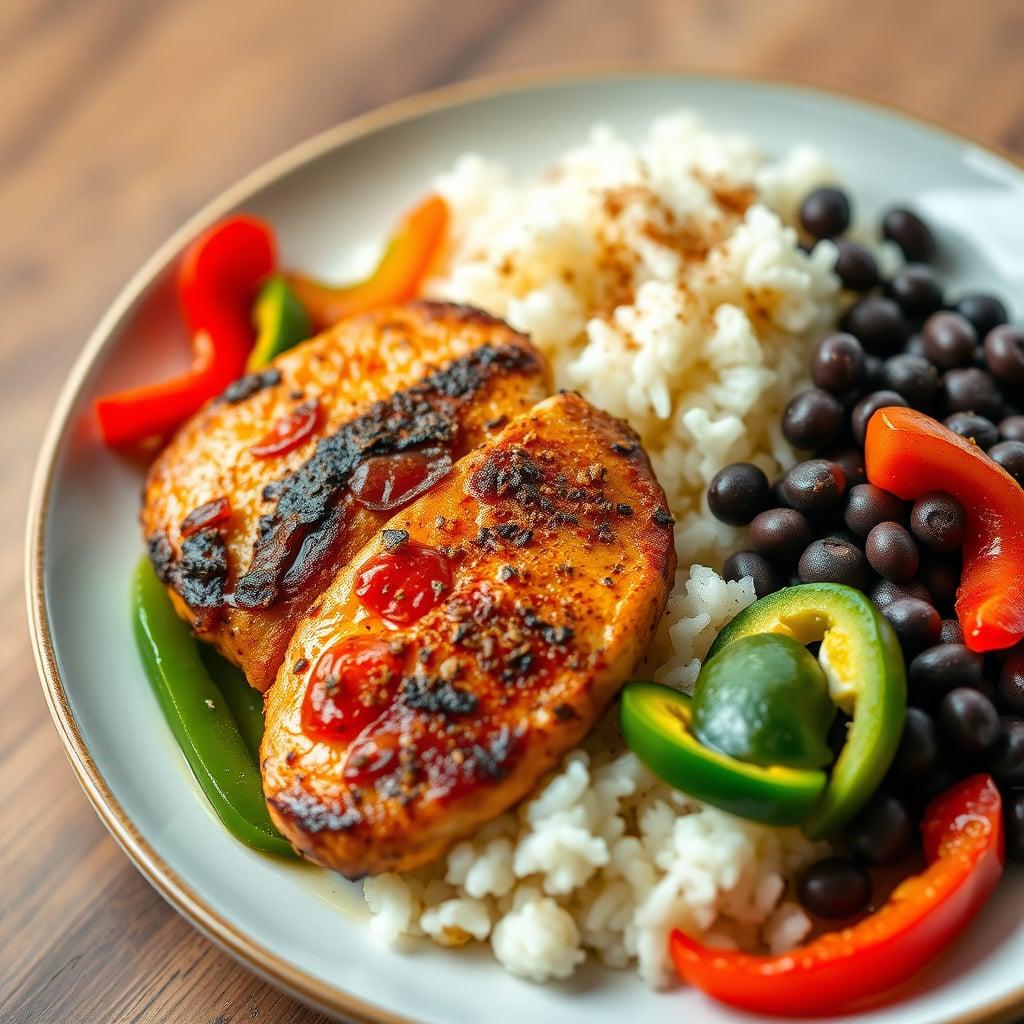 Pan-Seared Cumin Chicken with Black Beans and White Rice Pan-Seared Cumin Chicken with Black Beans and White Rice