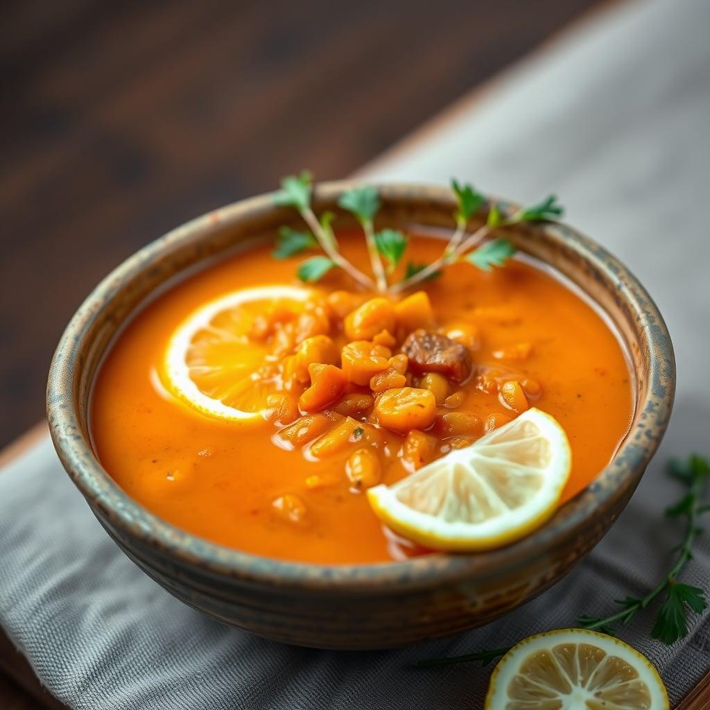 Lemony Red Lentil Soup with Carrots Lemony Red Lentil Soup with Carrots