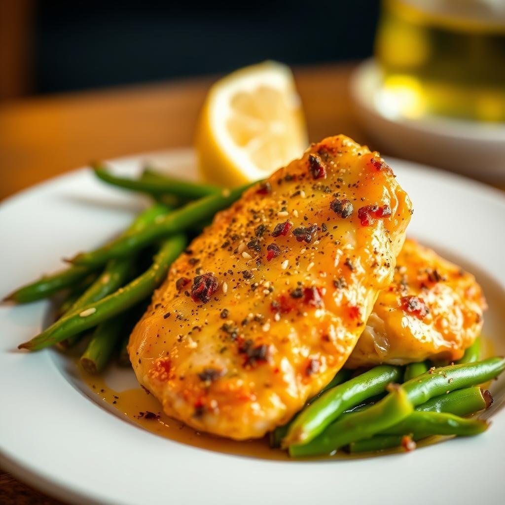 Air Fryer Lemon Pepper Chicken with Garlic Green Beans Air Fryer Lemon Pepper Chicken with Garlic Green Beans