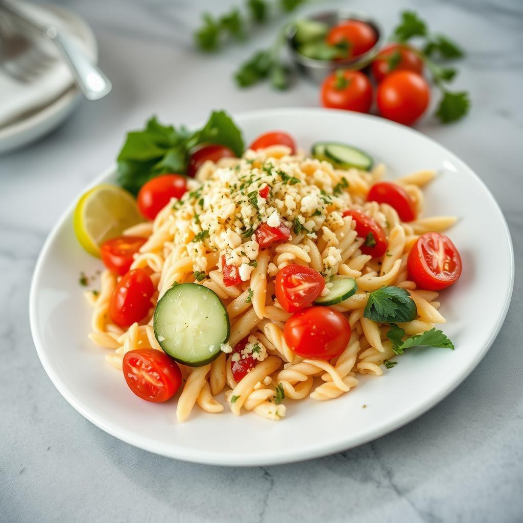 Greek Orzo Pasta Salad with Lemon Herb Dressing Greek Orzo Pasta Salad with Lemon Herb Dressing