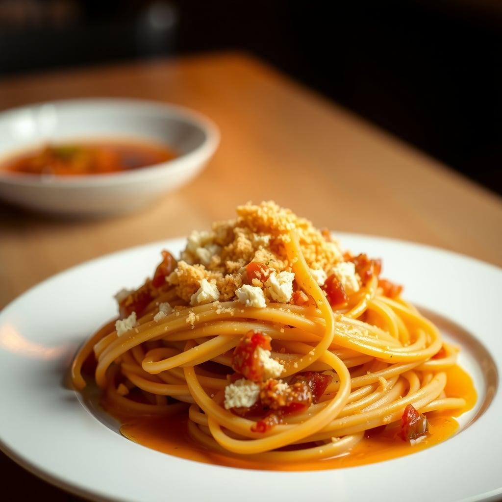 Pantry Power Pasta with Caramelized Tomato and Crispy Migas Pantry Power Pasta with Caramelized Tomato and Crispy Migas
