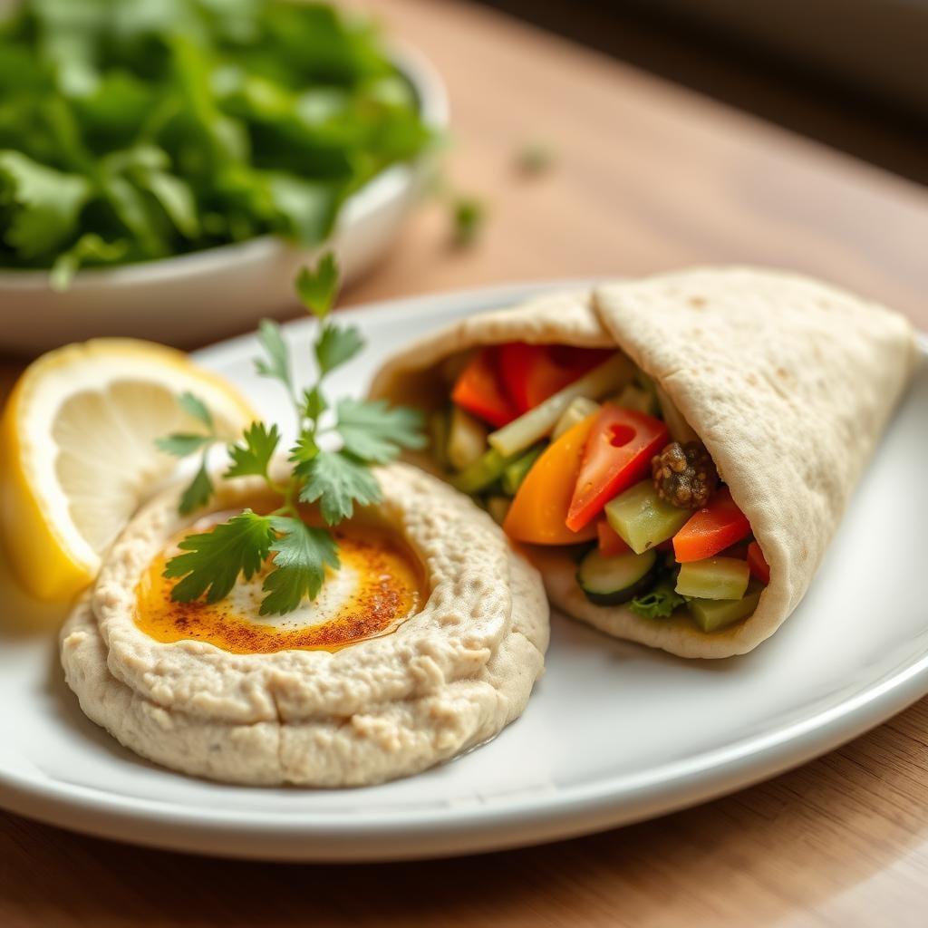 Hummus and Vegetable Pita Pocket Hummus and Vegetable Pita Pocket
