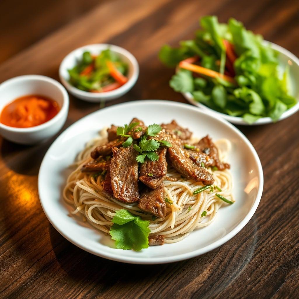 Vietnamese-Inspired Lemongrass Beef with Herb-Packed Rice Noodle Salad Vietnamese-Inspired Lemongrass Beef with Herb-Packed Rice Noodle Salad