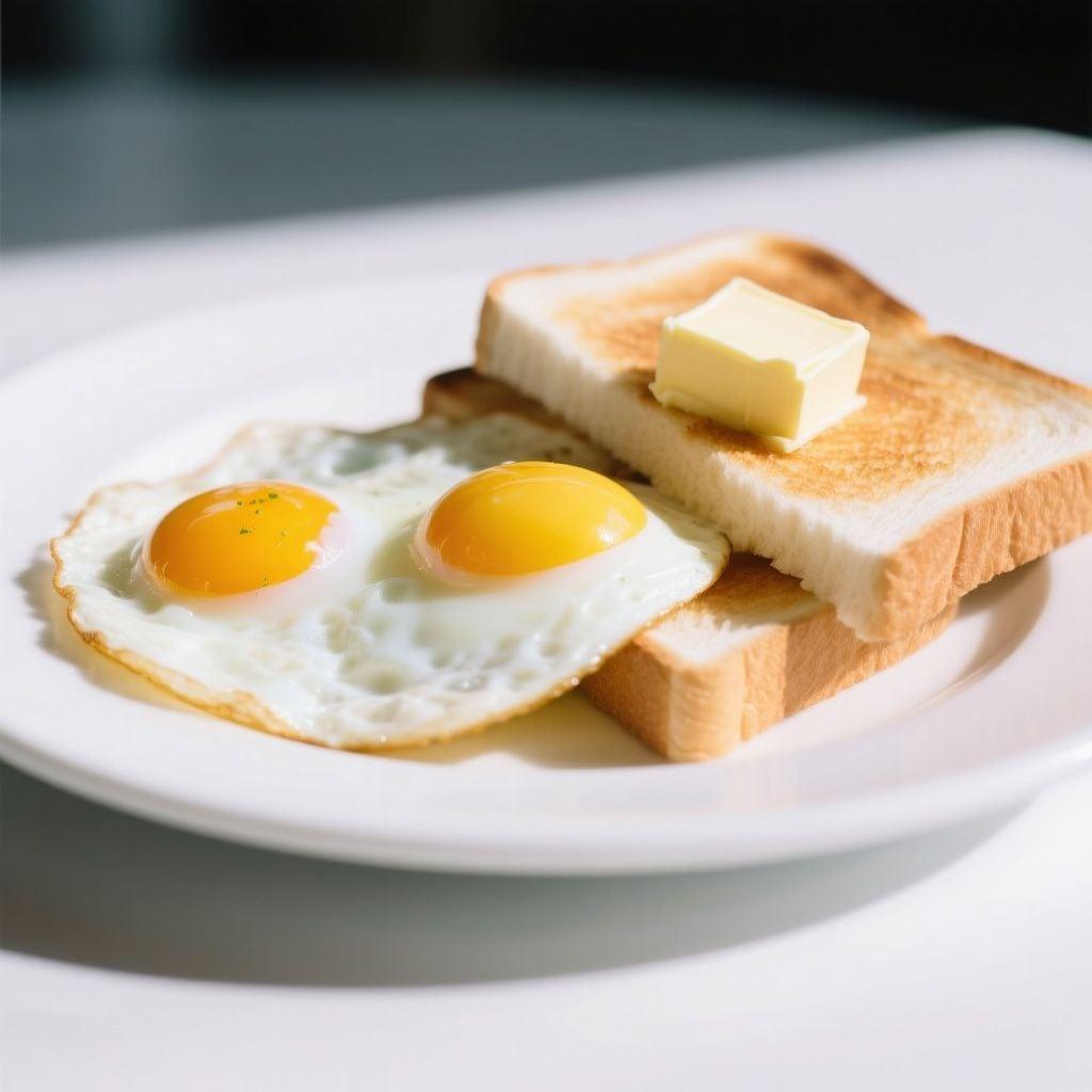 Fried Eggs and Buttered Toast Fried Eggs and Buttered Toast