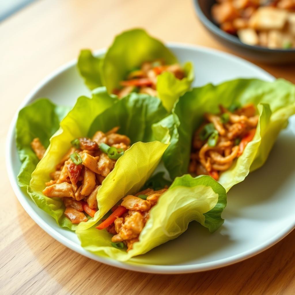 Asian-Inspired Lettuce Wraps with Ginger Pork Asian-Inspired Lettuce Wraps with Ginger Pork