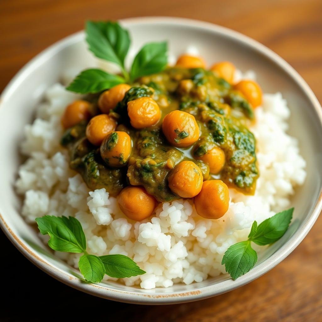 Microwave Chickpea & Spinach Curry Microwave Chickpea & Spinach Curry
