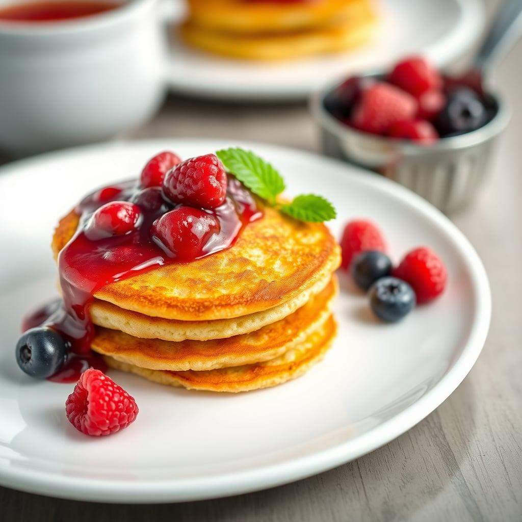 Crispy Cornmeal Pancakes with Fresh Berry Compote