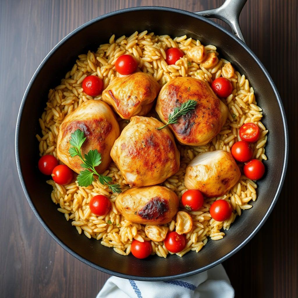One-Pan Lemon-Herb Chicken and Orzo One-Pan Lemon-Herb Chicken and Orzo