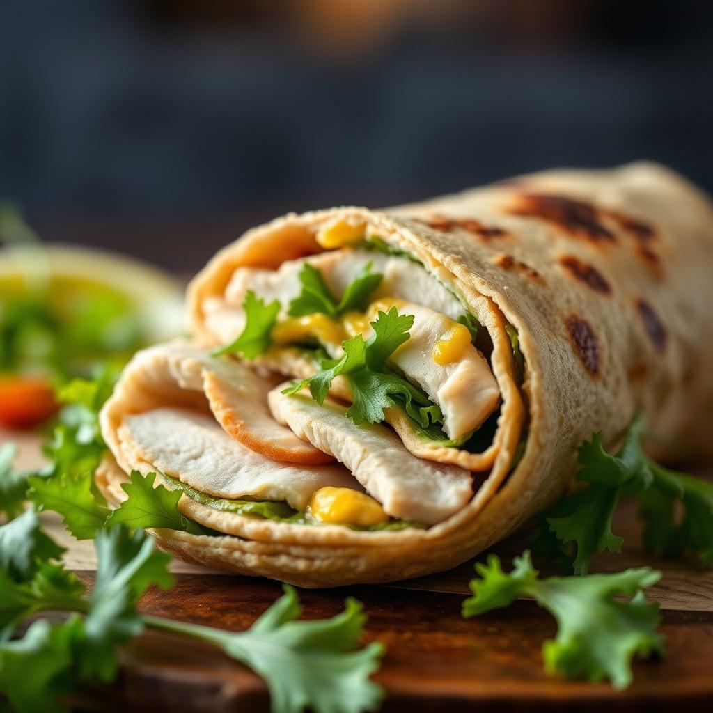 Leftover Chicken Cutlet Wraps with Greens and Dijon Leftover Chicken Cutlet Wraps with Greens and Dijon