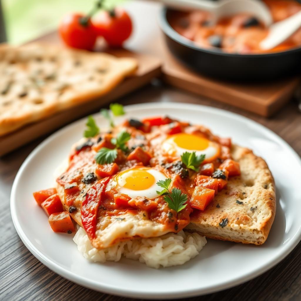 Mediterranean Shakshuka with Herbed Focaccia Mediterranean Shakshuka with Herbed Focaccia