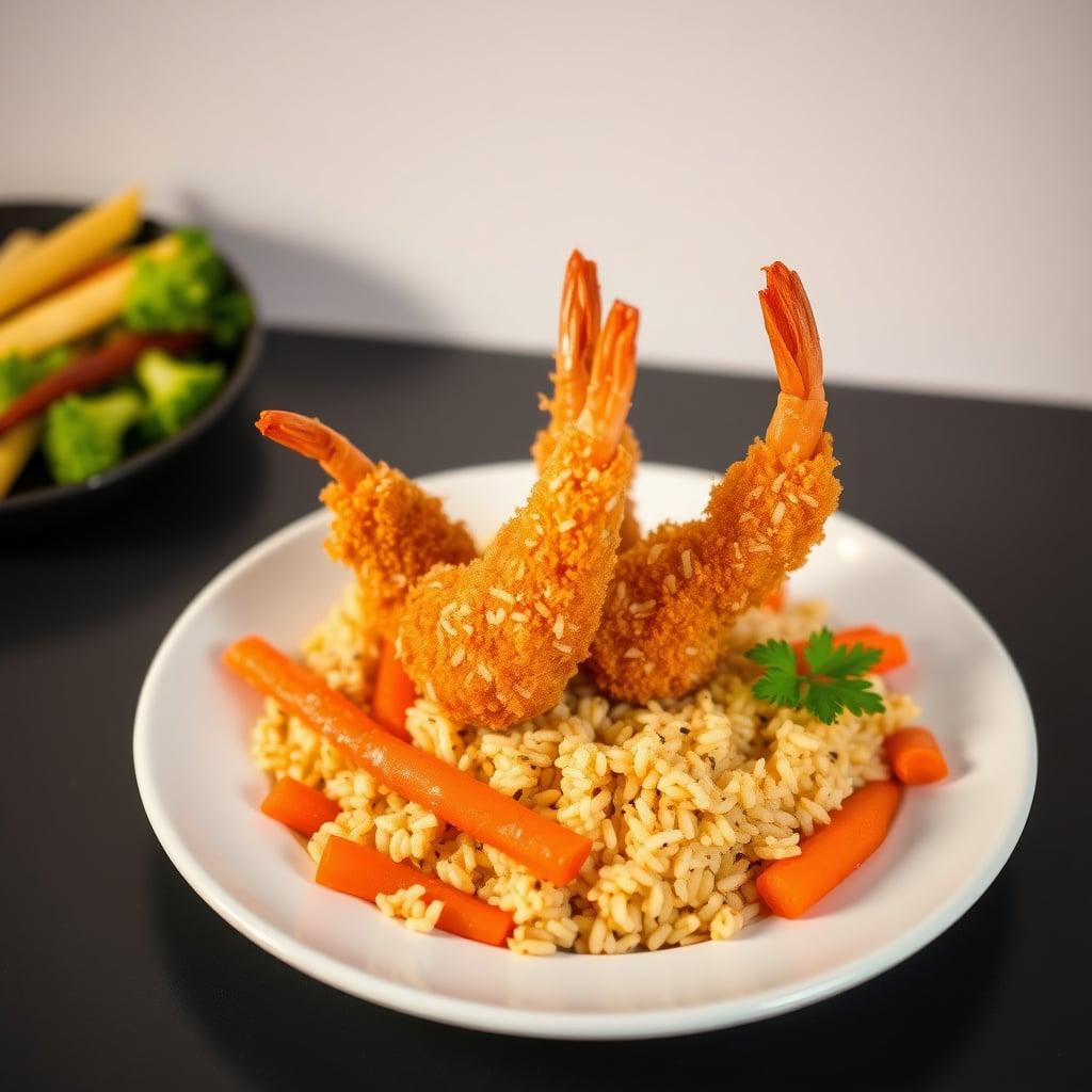 Kid-Friendly Crispy Coconut Shrimp with Pineapple Rice and Honey-Glazed Carrots Kid-Friendly Crispy Coconut Shrimp with Pineapple Rice and Honey-Glazed Carrots