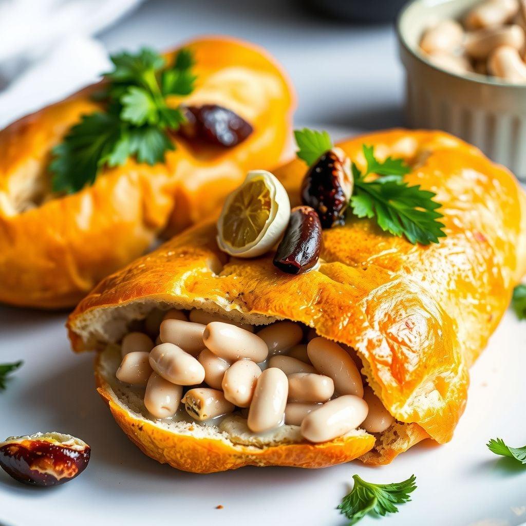 Loaded Vegetarian Baguette with Roasted Garlic-White Bean Spread Loaded Vegetarian Baguette with Roasted Garlic-White Bean Spread