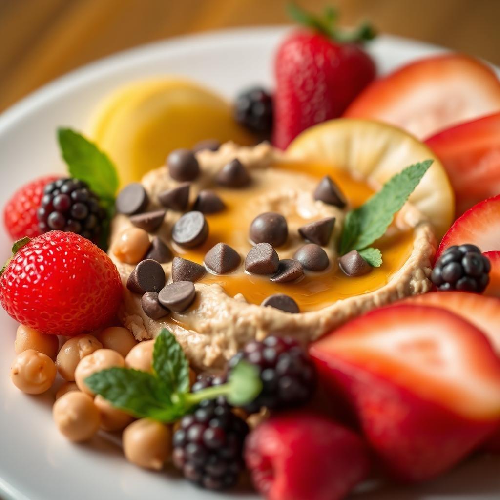 Chocolate Chip Cookie Dough Hummus with Fruit