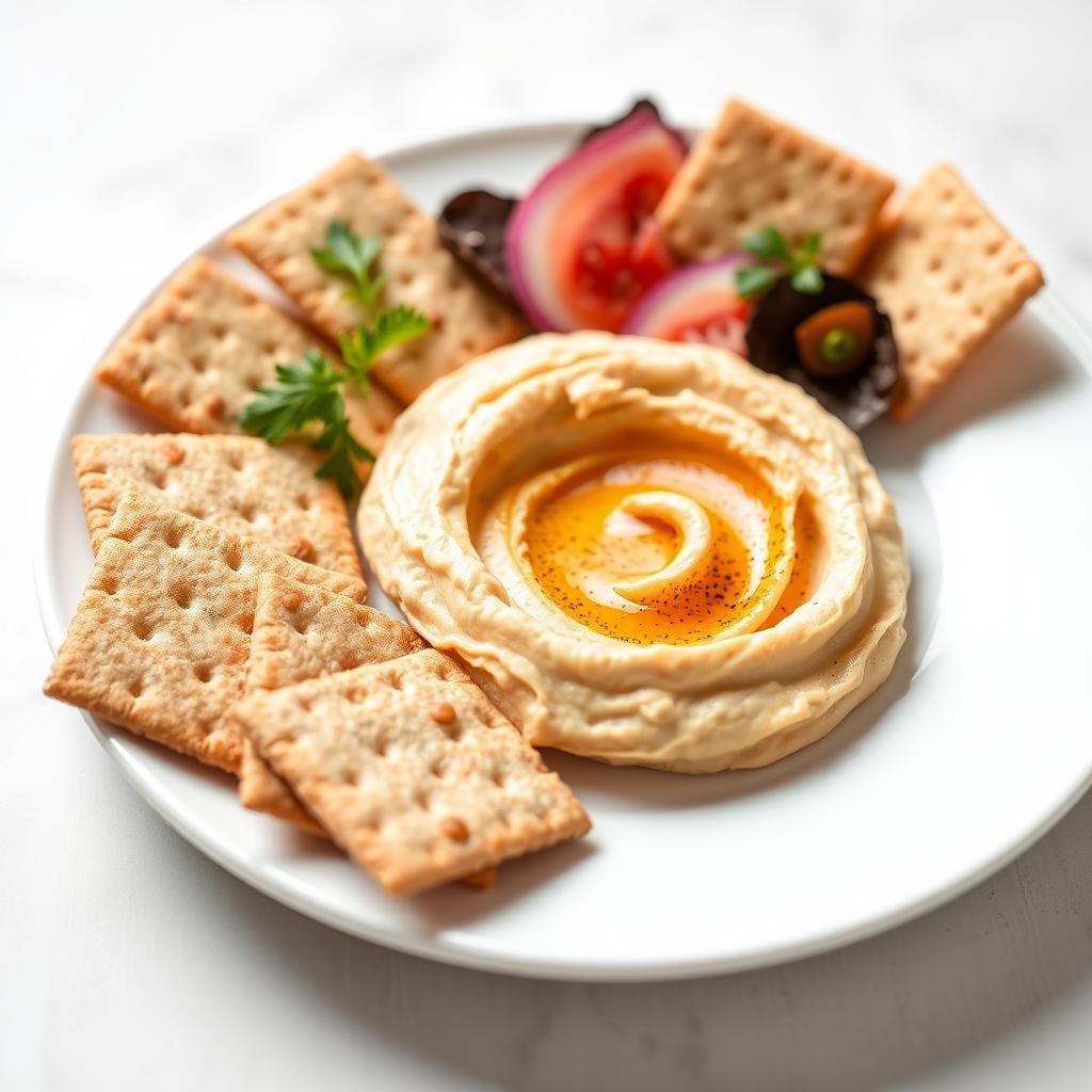 Whole Grain Crackers with Hummus Whole Grain Crackers with Hummus