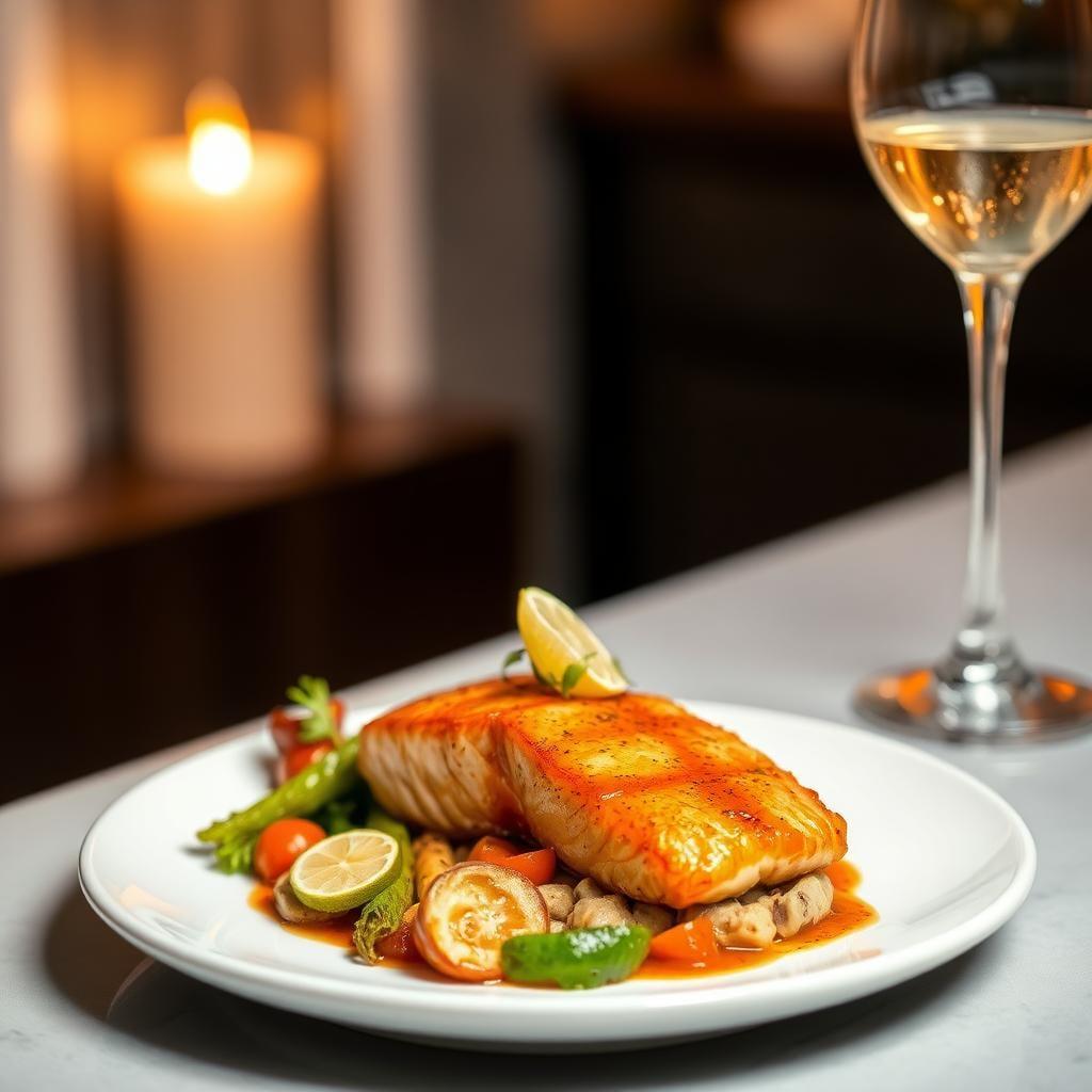 Honey Lime Glazed Salmon with Roasted Vegetables Honey Lime Glazed Salmon with Roasted Vegetables