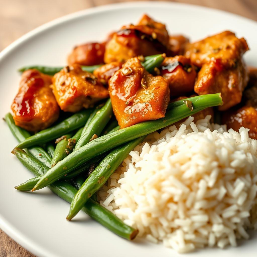 Asian-Inspired Sesame Ginger Chicken with Steamed Rice