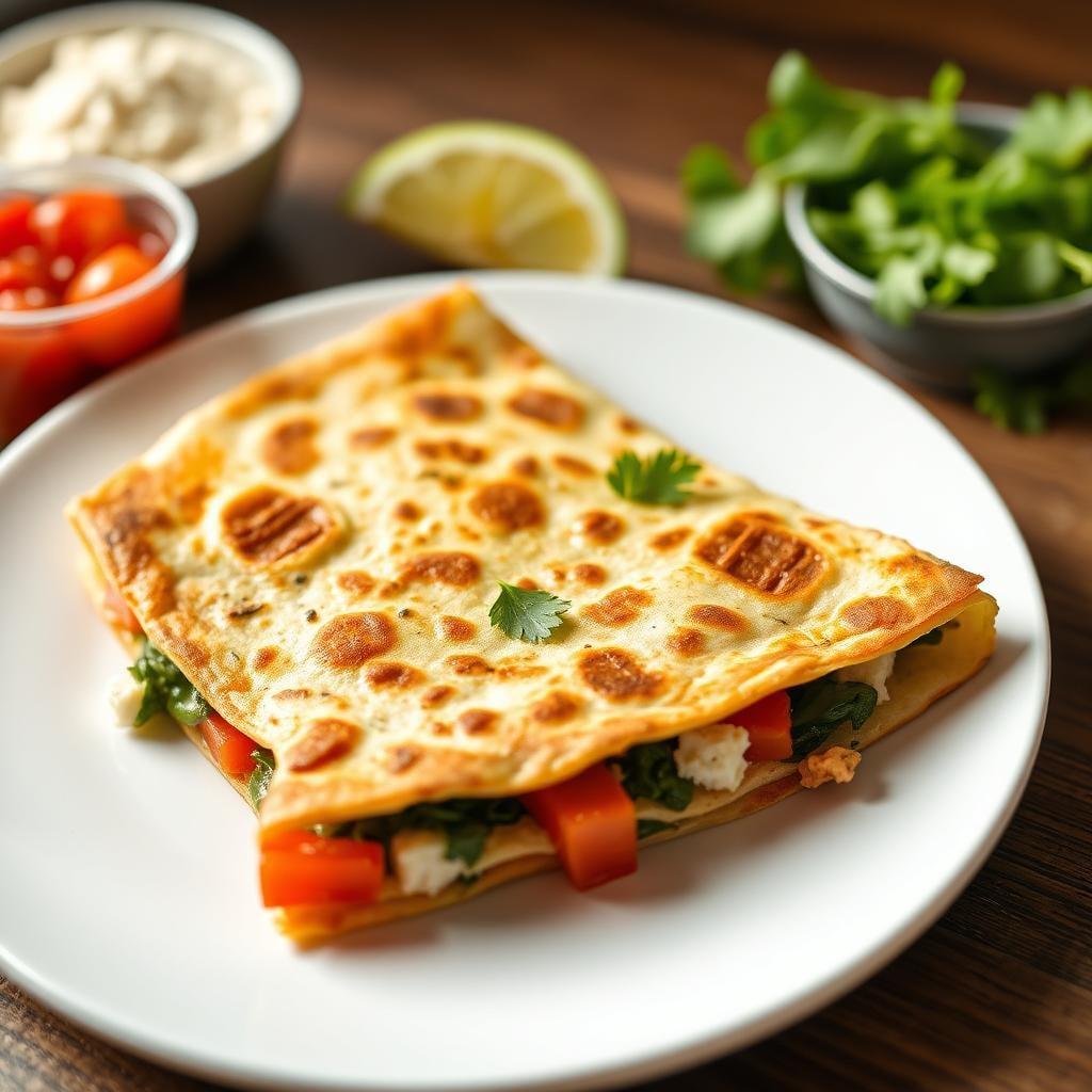 Spinach and Feta Breakfast Quesadilla Spinach and Feta Breakfast Quesadilla