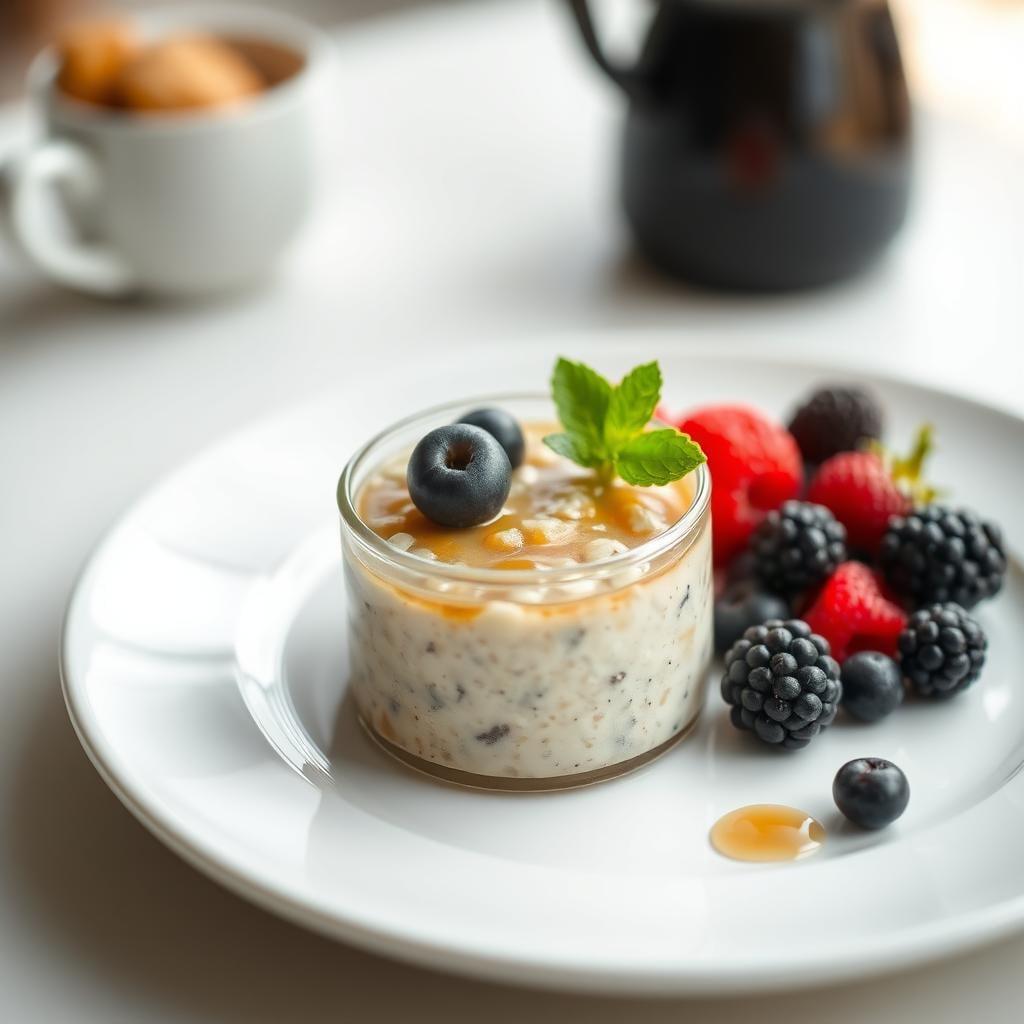 Overnight Maple Oatmeal with Fresh Berries