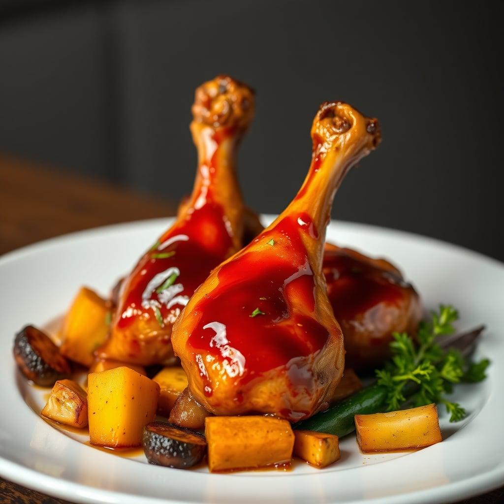 Honey Glazed Chicken Drumsticks with Roasted Vegetables Honey Glazed Chicken Drumsticks with Roasted Vegetables