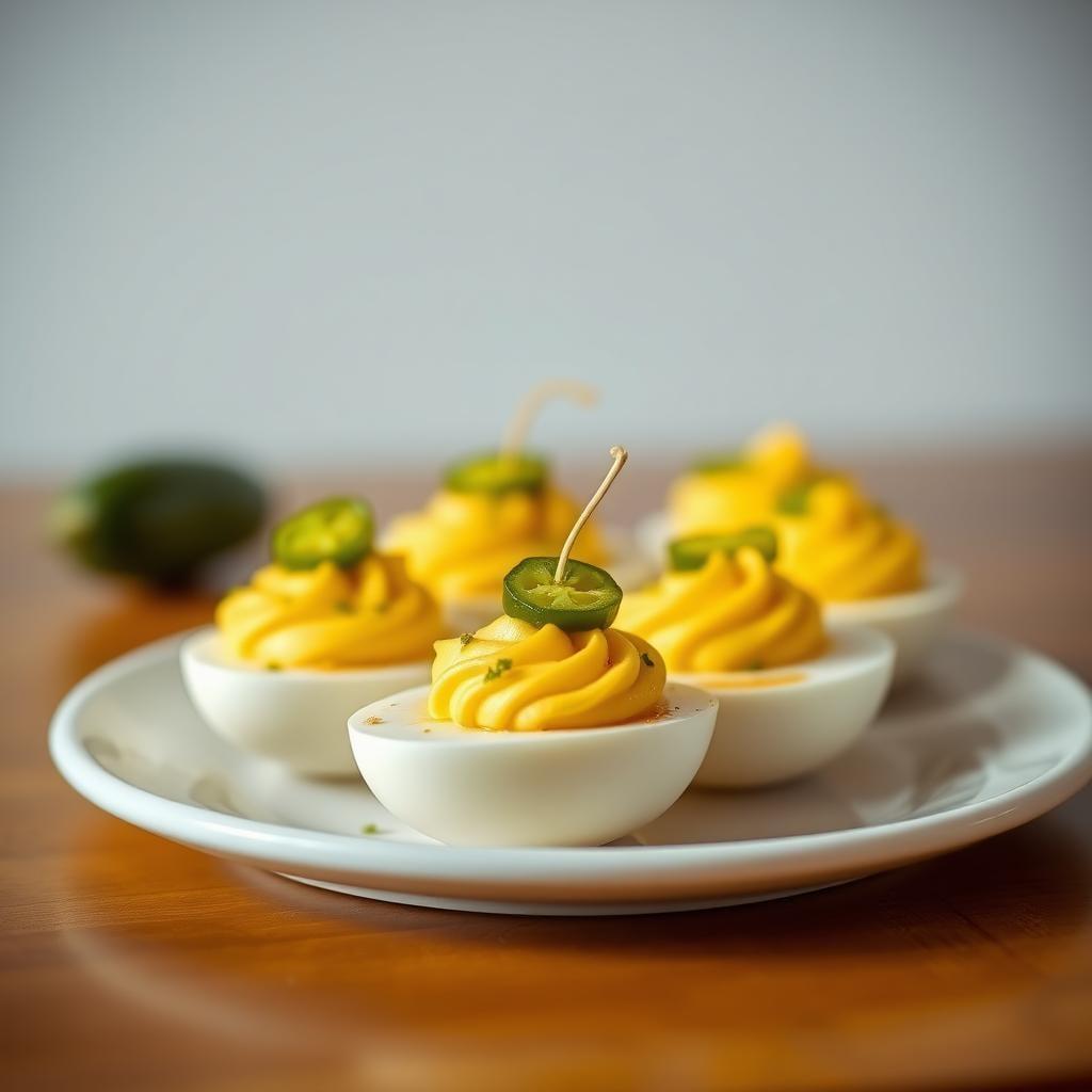 Spicy Jalapeño Deviled Eggs with Lime Zest Spicy Jalapeño Deviled Eggs with Lime Zest