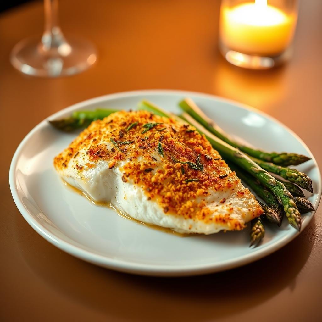Baked Parmesan Crusted Tilapia with Roasted Asparagus Baked Parmesan Crusted Tilapia with Roasted Asparagus